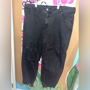 black ripped mom jeans